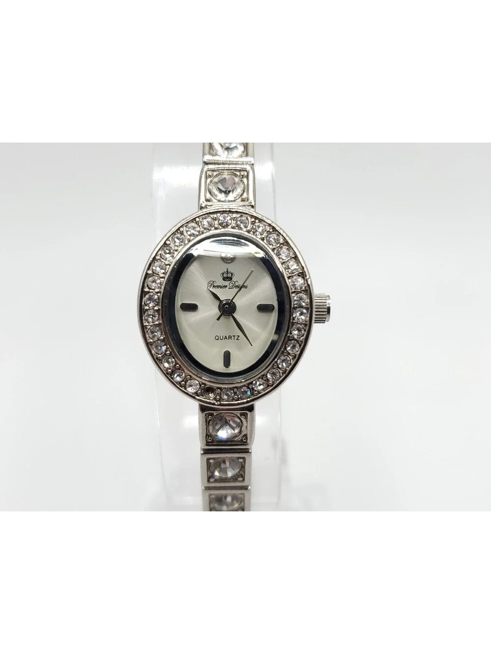 Premier Designs Quartz Womens Watch Rhinestone Band And Bezel Oval 19mm